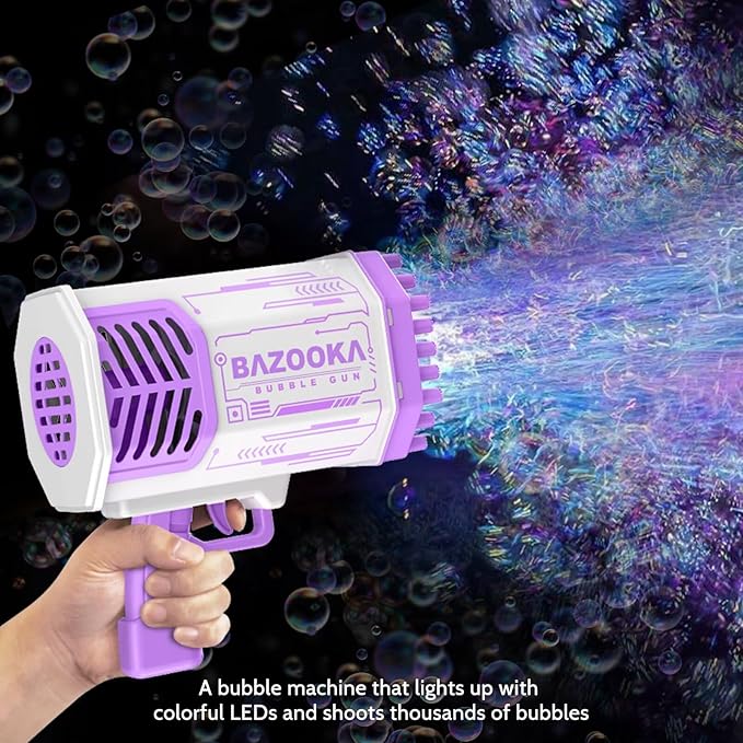 🫧💥 Ultimate 69-Hole Bubble Machine Gun – Light-Up Fun for All Ages! 🎉🔫