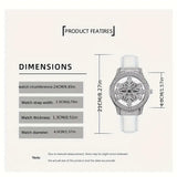 ðŸ•Šï¸âœ¨ Elegant Starry Sky Womenâ€™s Watch â€“ Snowflake Dial & Faux Leather Strap â„ï¸ðŸ’«