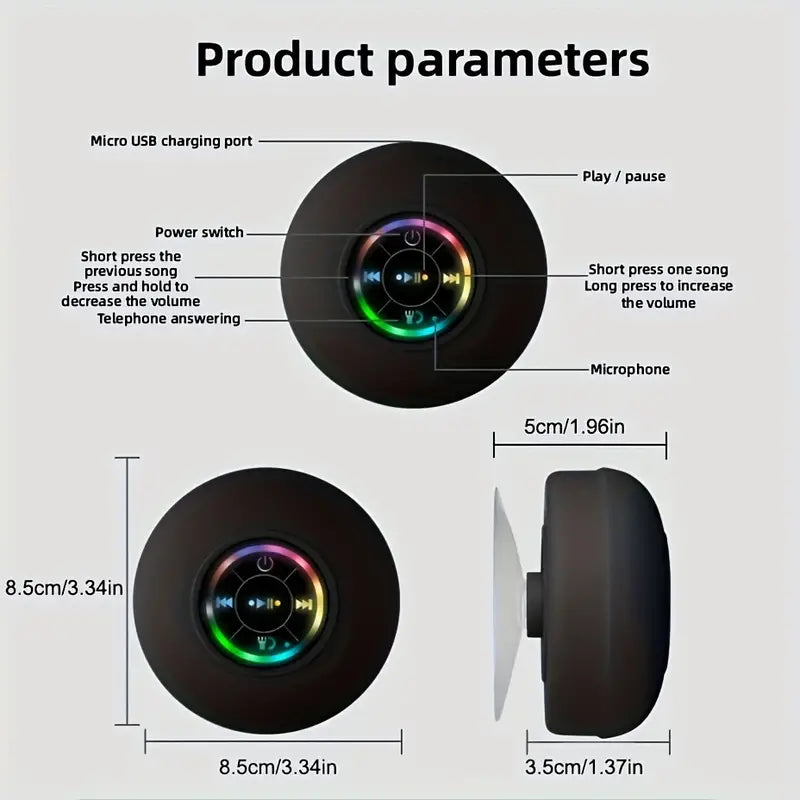ðŸŽµ Mini LED Bathroom Speaker â€“ Splash-Proof Sound, Big Vibes!