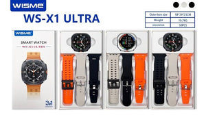 WISME WS X1 ULTRA SMART WATCH WITH THREE STRAPS