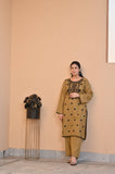 Elegant Mustard 2-Piece Embroidered Summer Cotton Suit for Women