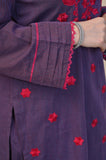 Elegant Purple 2-Piece Embroidered Cotton Suit for Women