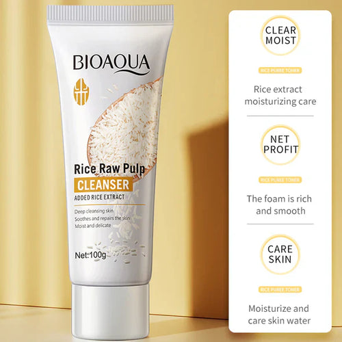 BIOAQUA Rice Raw Pulp Skin Whitening Product - Facial Cleanser
