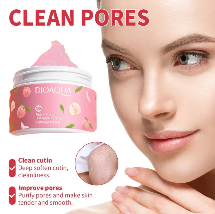 Bioaqua Peach Extract Fruit Acid Face Gel Cream 140g Pack 2