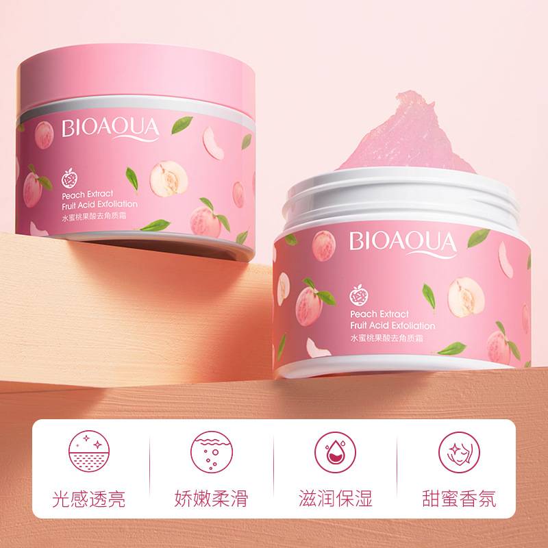 Bioaqua Peach Extract Fruit Acid Face Gel Cream 140g Pack 2