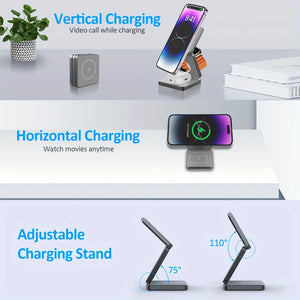🔋 3-in-1 Magnetic Foldable Wireless Charger – Fast Charging for All Your Devices! 📱⌚🎧