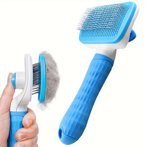 1pc Easy-Clean Pet Grooming Brush 🐶🐱 – One-Click Deshedding Comb for Dogs & Cats | Gentle, Effective & Mess-Free