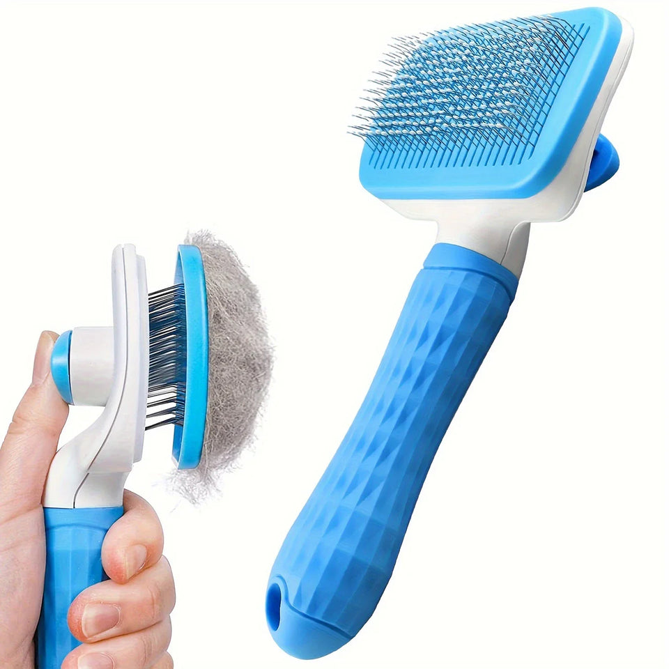 1pc Easy-Clean Pet Grooming Brush 🐶🐱 – One-Click Deshedding Comb for Dogs & Cats | Gentle, Effective & Mess-Free