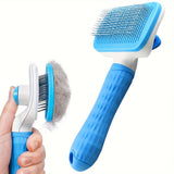 1pc Easy-Clean Pet Grooming Brush 🐶🐱 – One-Click Deshedding Comb for Dogs & Cats | Gentle, Effective & Mess-Free