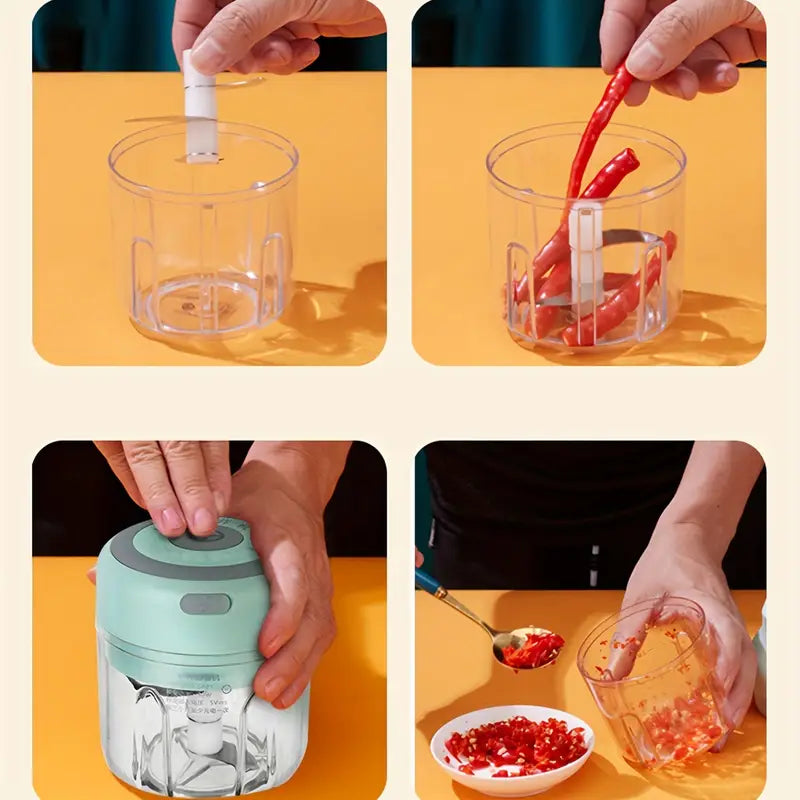 🔋🍴 250ml  Garlic Chopper & Food Processor – Cordless Mini Blender with USB Rechargeable Battery 🌿✨