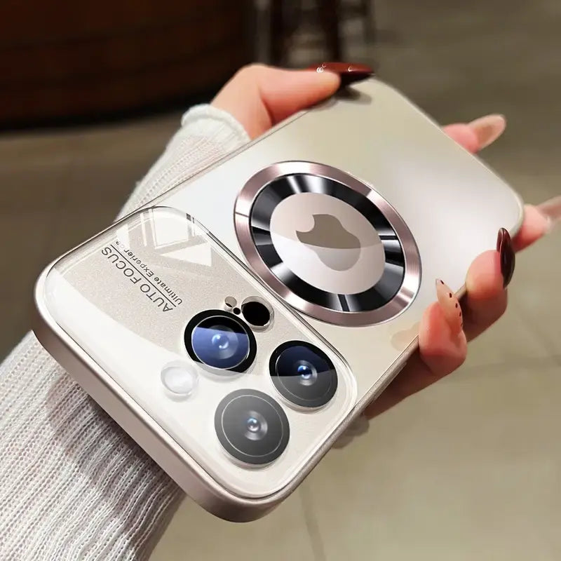 Matte Magnetic Wireless Charging Case â€“ Luxury Titanium Finish | Shockproof & Camera Lens Protection | Compatible with iPhone 16/15/14/13/12 Pro Max