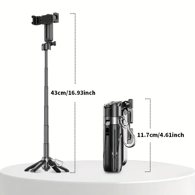 ðŸ“¸ Compact Wireless Travel Selfie Stick â€“ Built-in Mic, Remote, Rechargeable & Sleek Grip ðŸŽ’ðŸ“±