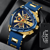 ⌚ LIGE Sport Watch for Men & Women – Stylish Analog Display with Date Calendar & Silicone Strap 💫