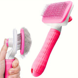 1pc Easy-Clean Pet Grooming Brush 🐶🐱 – One-Click Deshedding Comb for Dogs & Cats | Gentle, Effective & Mess-Free