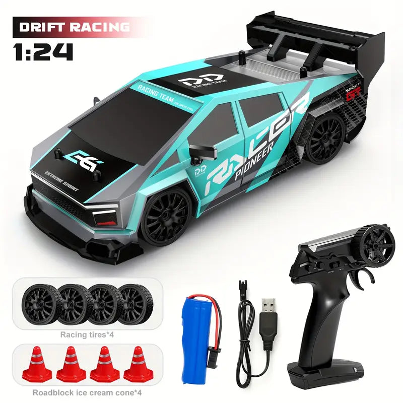ðŸ”¥ RC Drift Car 1:24 Mini Scale â€“ High-Speed 20+Km/h Drift Machine ðŸš—ðŸ’¨ w/ Remote, Drift Tires & Lights