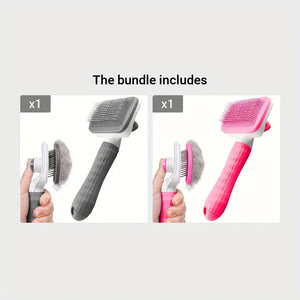 1pc Easy-Clean Pet Grooming Brush 🐶🐱 – One-Click Deshedding Comb for Dogs & Cats | Gentle, Effective & Mess-Free