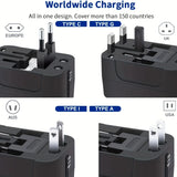 ðŸ”Œ Universal Travel Adapter with Surge Protection â€“ All-in-One International Plug Converter for 150+ Countries â€“ Smart Charging & Surge Guard