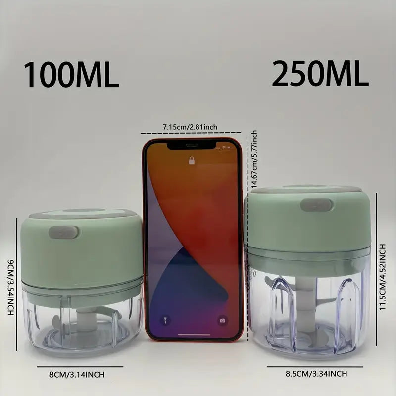 🔋🍴 250ml  Garlic Chopper & Food Processor – Cordless Mini Blender with USB Rechargeable Battery 🌿✨