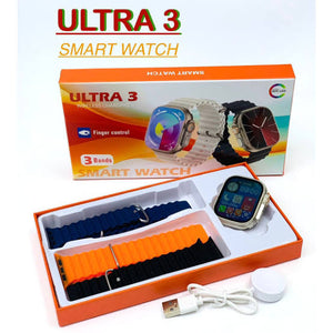 ultra 3 bluetooth calling smart watch with 3 bands