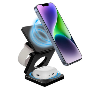 🔋 3-in-1 Magnetic Foldable Wireless Charger – Fast Charging for All Your Devices! 📱⌚🎧