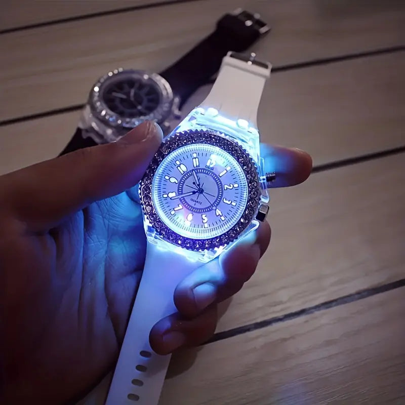 ⌚✨  LED Silicone Watch – Trendy Bling Timepiece for Birthdays & Christmas 🎁🎄