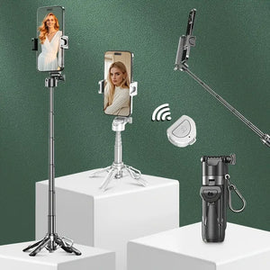 ðŸ“¸ Compact Wireless Travel Selfie Stick â€“ Built-in Mic, Remote, Rechargeable & Sleek Grip ðŸŽ’ðŸ“±