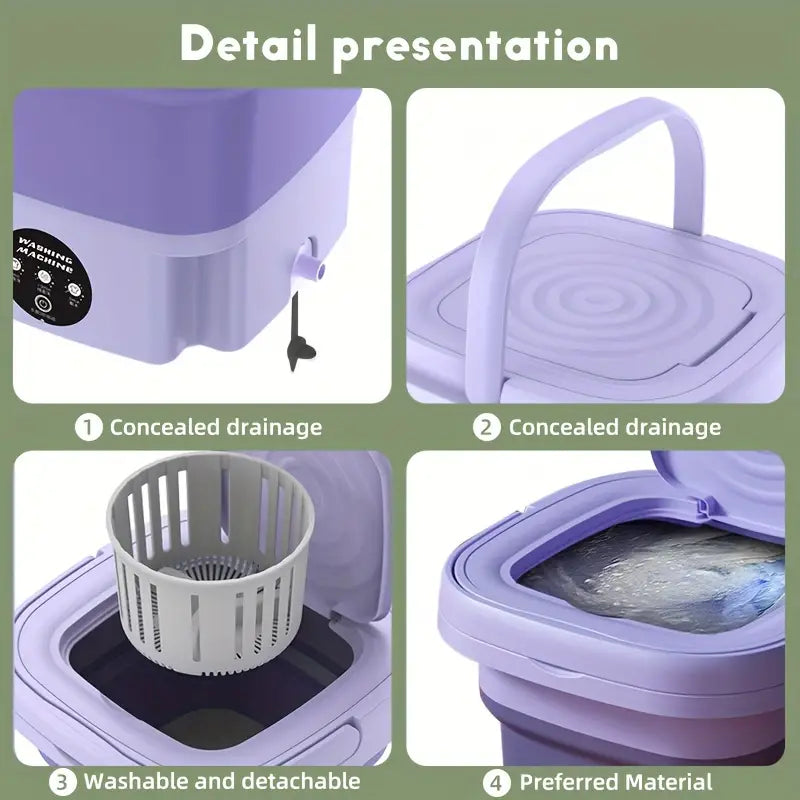 Compact Foldable Mini Washing Machine â€“ Perfect for Baby Clothes, Underwear & Travel Use