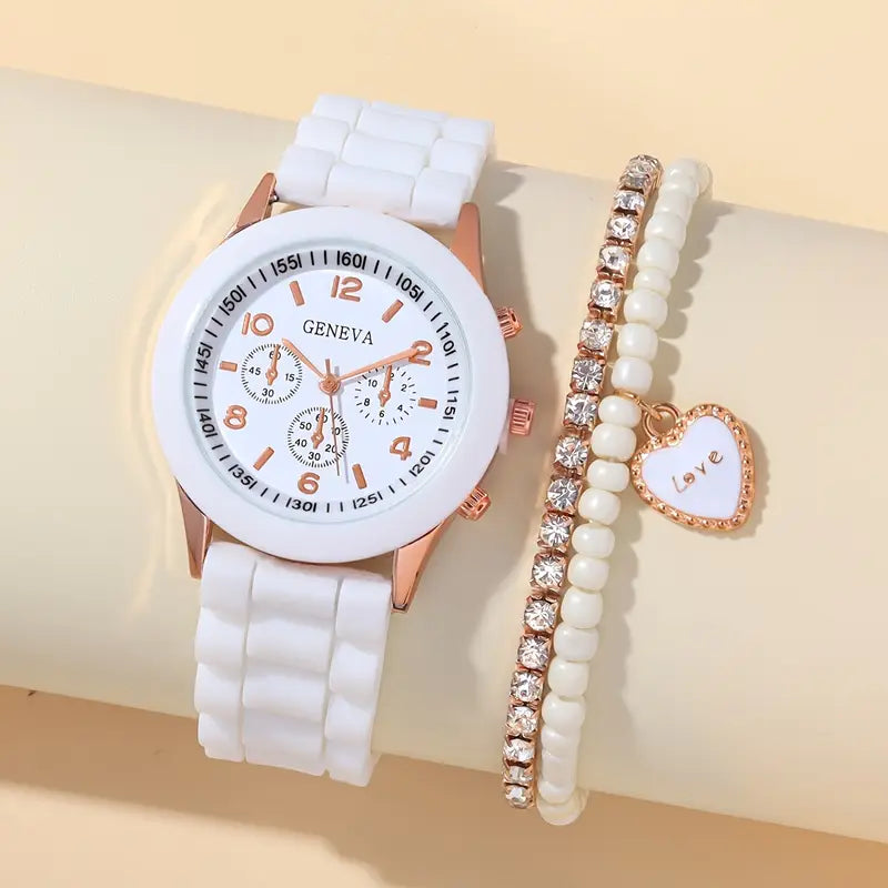 â±ï¸ Stylish Couple Watch Set + Magnetic Heart Necklace â€“ A Perfect Gift for Love & Friendship ðŸ’–