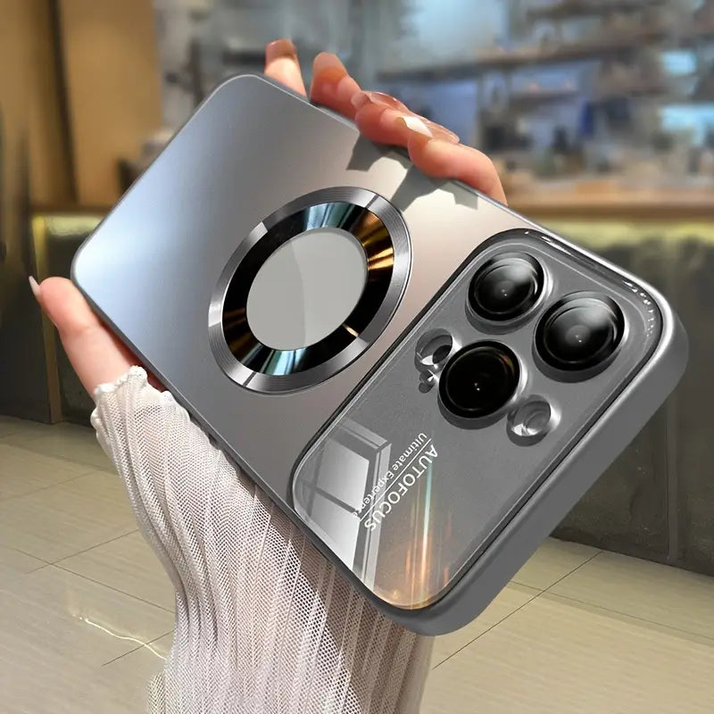 Matte Magnetic Wireless Charging Case â€“ Luxury Titanium Finish | Shockproof & Camera Lens Protection | Compatible with iPhone 16/15/14/13/12 Pro Max