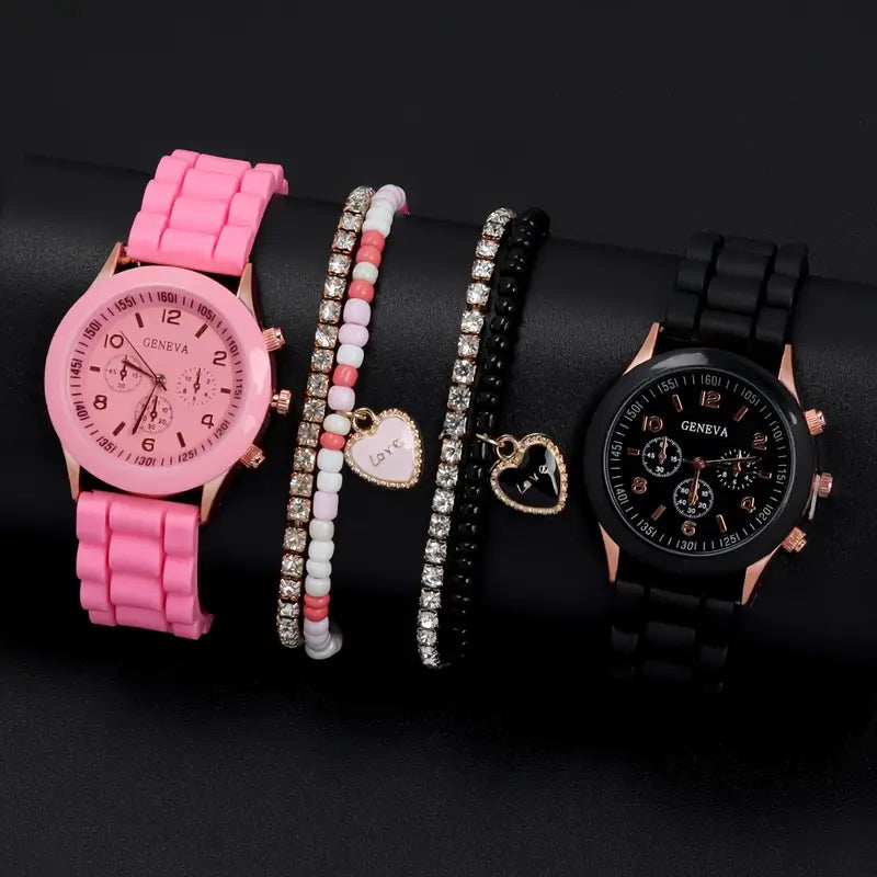 â±ï¸ Stylish Couple Watch Set + Magnetic Heart Necklace â€“ A Perfect Gift for Love & Friendship ðŸ’–