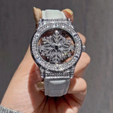 ðŸ•Šï¸âœ¨ Elegant Starry Sky Womenâ€™s Watch â€“ Snowflake Dial & Faux Leather Strap â„ï¸ðŸ’«