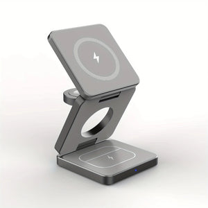 🔋 3-in-1 Magnetic Foldable Wireless Charger – Fast Charging for All Your Devices! 📱⌚🎧