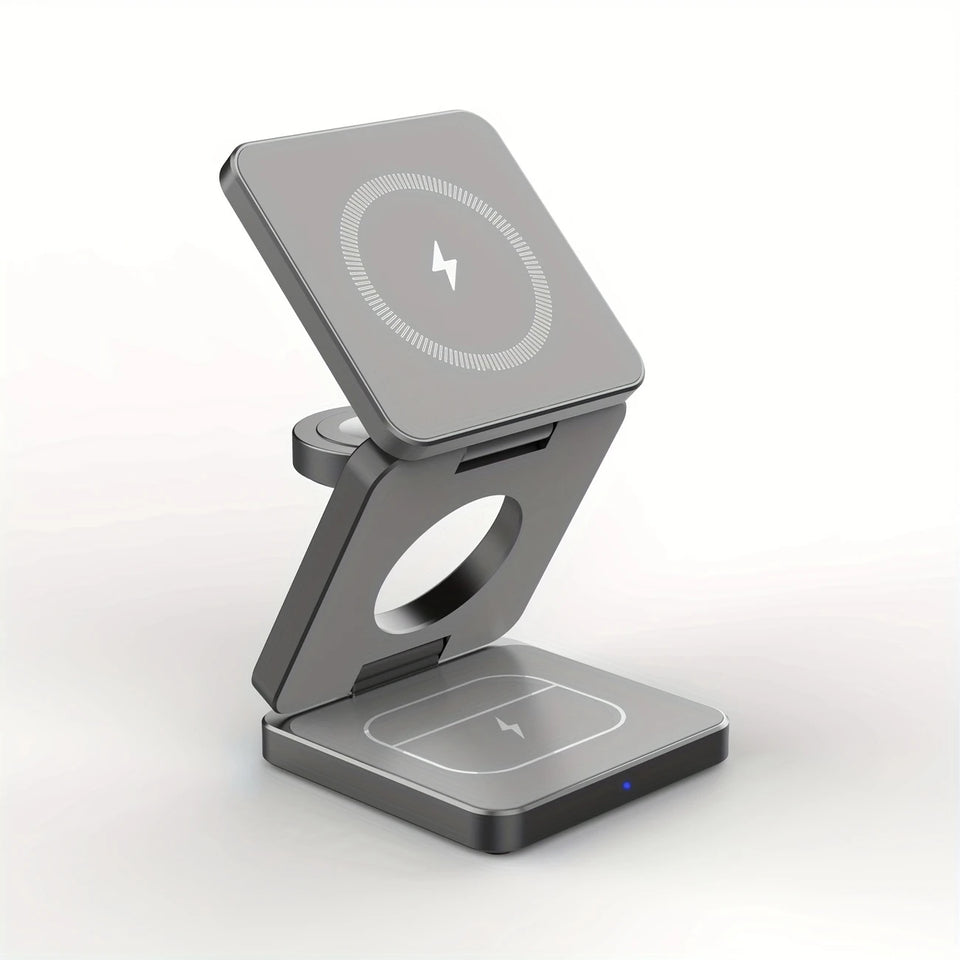 🔋 3-in-1 Magnetic Foldable Wireless Charger – Fast Charging for All Your Devices! 📱⌚🎧