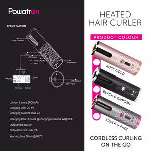 Crazy Beauty Cordless Automatic Wireless Hair Curler Rotating handheld