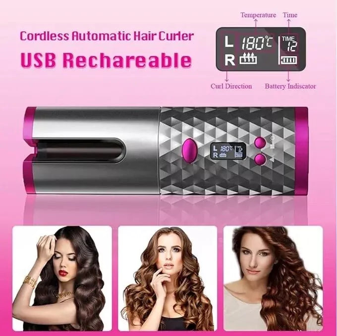Crazy Beauty Cordless Automatic Wireless Hair Curler Rotating handheld